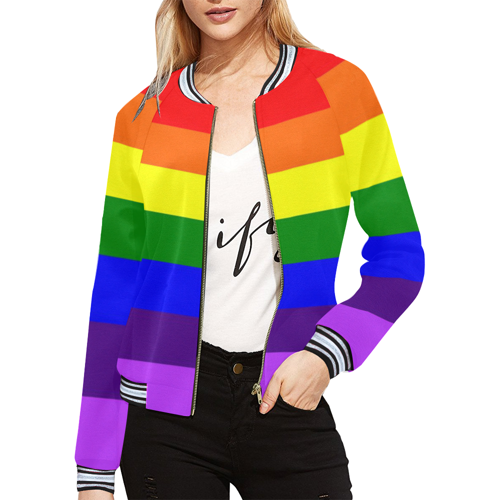 Rainbow Flag (Gay Pride - LGBTQIA+) All Over Print Bomber Jacket for ...