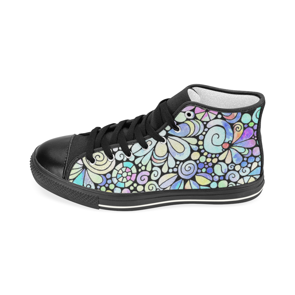 Abstract Flower Hippie Men's High Top Shoes