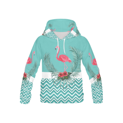 Retro Flamingo Chevron All Over Print Hoodie for Kid (USA Size) (Model H13)