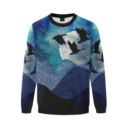 Night In The Mountains Men's Oversized Fleece Crew Sweatshirt (Model H18)