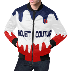 LACHOUETT BLUE DRIP All Over Print Bomber Jacket for Men (Model H19)