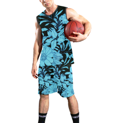 blue floral watercolor All Over Print Basketball Uniform