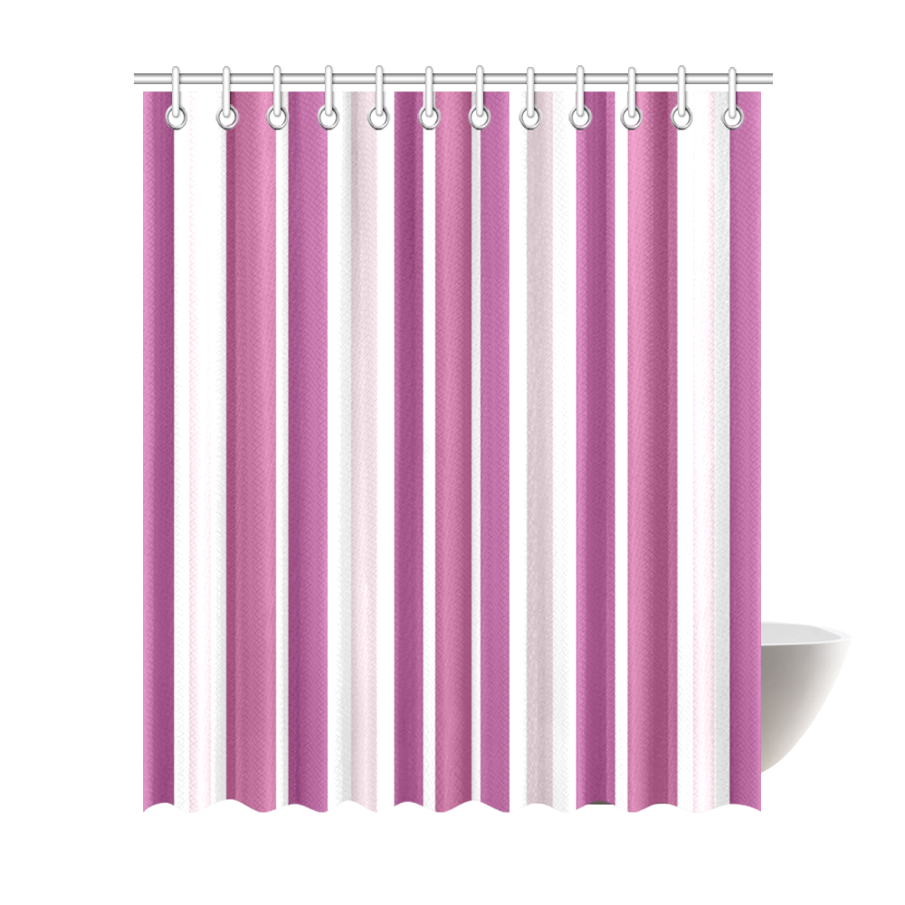 Plum Burgundy Stripes Shower Curtain 72"x84" ID D3697050