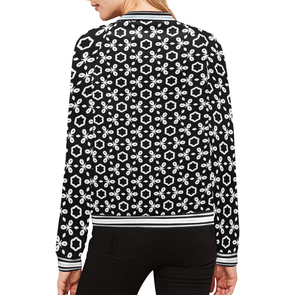 Abstract Gradient Geometric Women's Bomber Premium Jacket