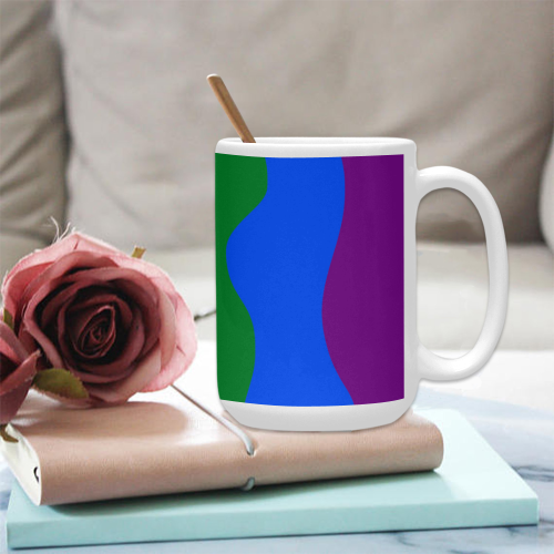 Gay Pride - Rainbow Flag Waves Stripes 2 Custom Ceramic Mug (15OZ)