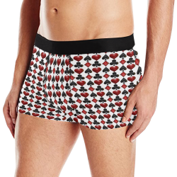 Black and Red Casino Poker Card Shapes Men's All Over Print Boxer Briefs (Model L10)