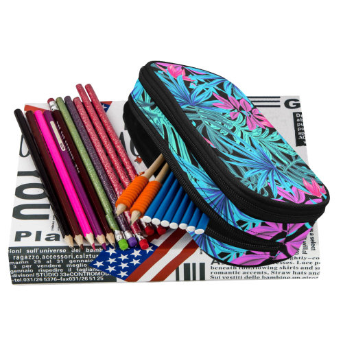 Pretty Leaves 4A by JamColors Pencil Pouch/Large (Model 1680)