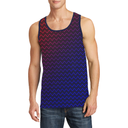 Chevron Black Red and Blue Men's All Over Print Tank Top (Model T57)