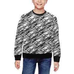 Alien Troops - Black & White All Over Print Crewneck Sweatshirt for Kids (Model H29)