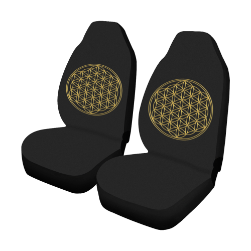 FLOWER OF LIFE gold Car Seat Covers (Set of 2)