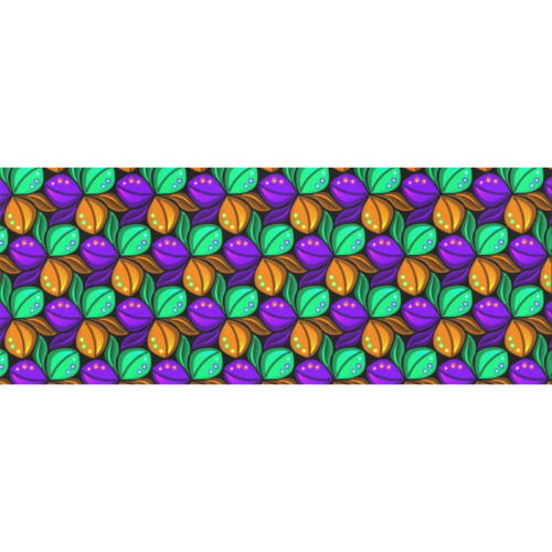 Tricolor Floral Pattern Orange Green and Violet Gift Wrapping Paper 58"x 23" (1 Roll)