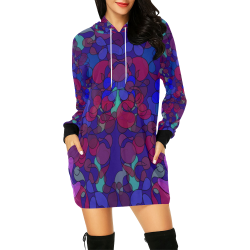 zappwaits Dallas 3 All Over Print Hoodie Mini Dress (Model H27)