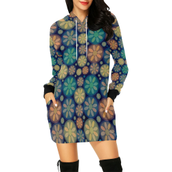 zappwaits flower y3 All Over Print Hoodie Mini Dress (Model H27)
