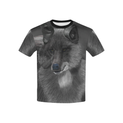 Wolf Moon Kids' All Over Print T-Shirt with Solid Color Neck (Model T40)