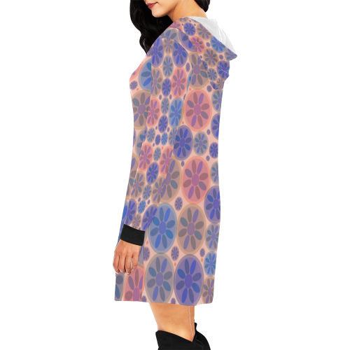 zappwaits flower y6 All Over Print Hoodie Mini Dress (Model H27)