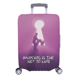 dancing is the key to life with purple background Luggage Cover/Large 26"-28"