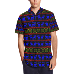 Ugly Sweater - Deal With It Men's Short Sleeve Shirt with Lapel Collar (Model T54)