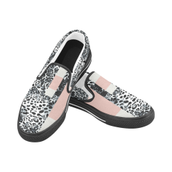 Geo Leopard 74 B Women's Slip-on Canvas Shoes (Model 019)