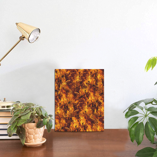 Flaming Fire Pattern Photo Panel for Tabletop Display 6"x8"