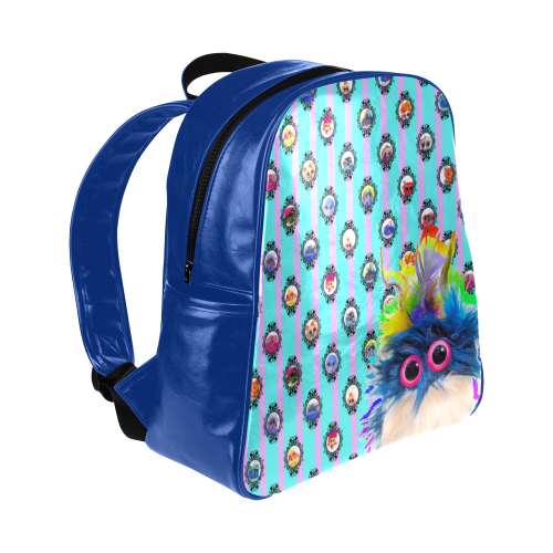 Teal and Lilac and Rhinestone Cowboy Multi-Pockets Backpack (Model 1636)