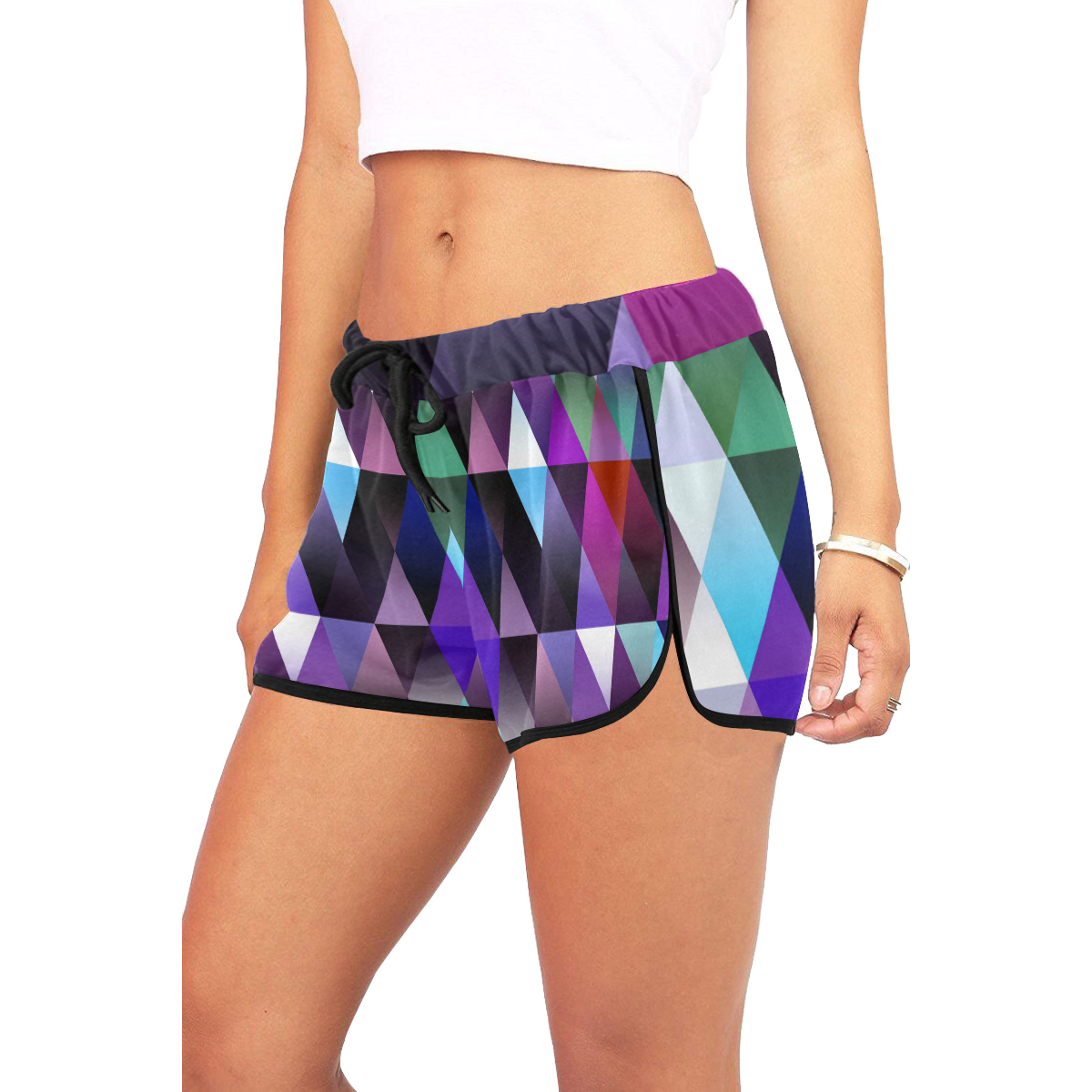 Dark Mosaic Shine 2 Women's All Over Print Relaxed Shorts (Model L19 ...