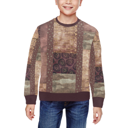 African Python Patchwork All Over Print Crewneck Sweatshirt for Kids (Model H29)