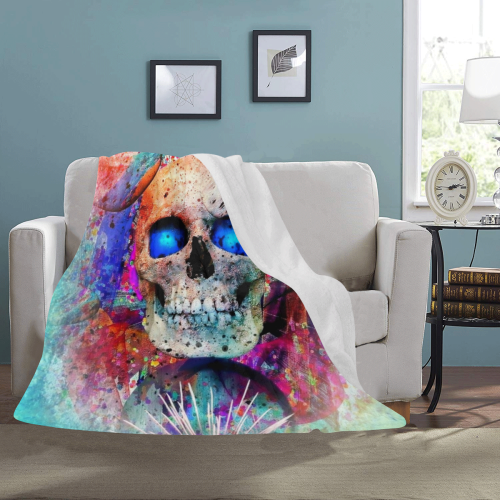 Skull Popart by Nico Bielow Ultra-Soft Micro Fleece Blanket 50"x60"