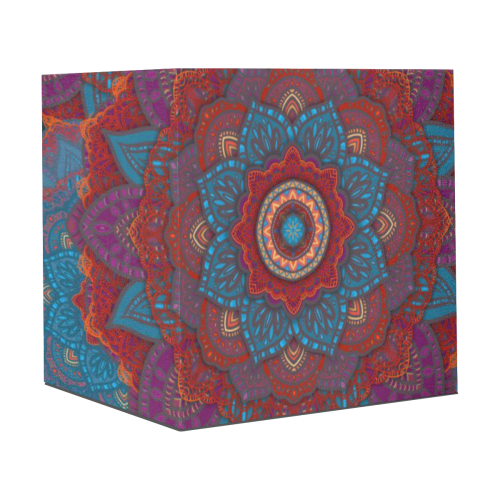 3D Mandala with Red Lace in Teal, Blue and Purple Gift Wrapping Paper 58"x 23" (1 Roll)