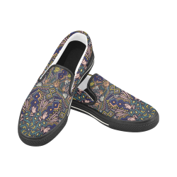 Dark mosaic tribe 8 Women's Slip-on Canvas Shoes (Model 019)