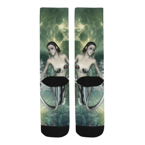 Awesome mermaid in the deep ocean Trouser Socks (For Men)