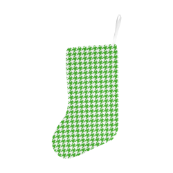 Friendly Houndstooth Pattern,green by FeelGood Christmas Stocking (Without Folded Top)