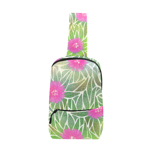 Pink Ice Plant. Inspired by California. Chest Bag (Model 1678)