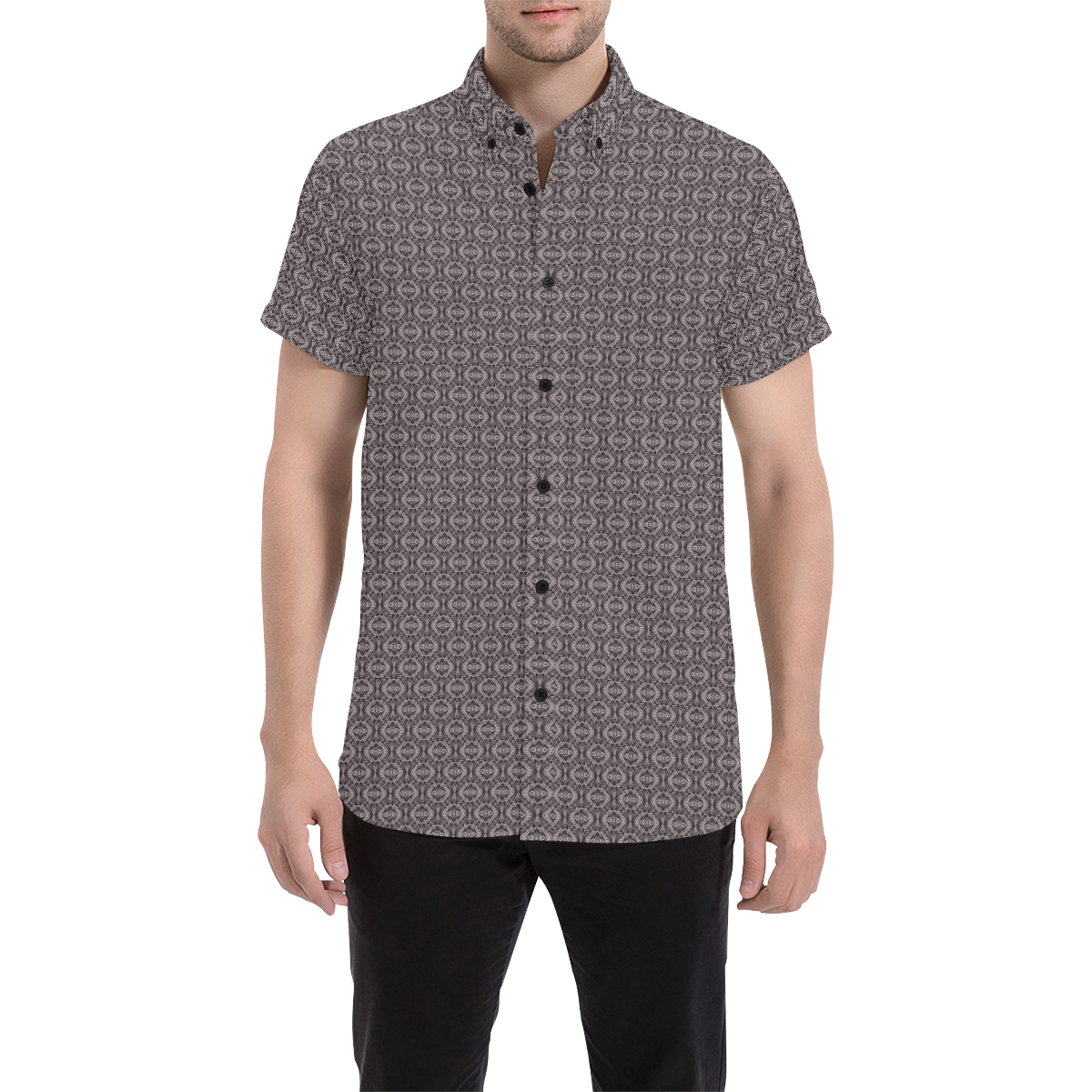 Model #102c| Men's All Over Print Short Sleeve Shirt (Model T53) | ID ...