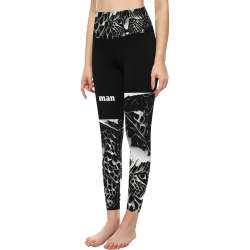Crazy Cat, Man Women's All Over Print High-Waisted Leggings (Model L36)