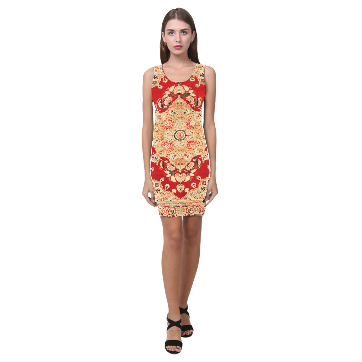 Persian Carpet Hadji Jallili Tabriz Red Gold Medea Vest Dress (Model ...