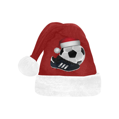 Christmas Santa Hat Soccer Ball and Shoe Red Santa Hat