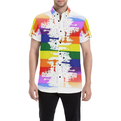 Love is Love by Nico Bielow Men's All Over Print Short Sleeve Shirt (Model T53)