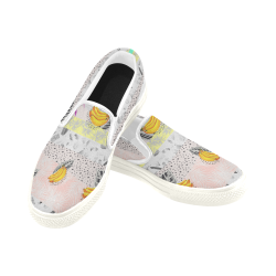Modern tropical & Marble Women's Slip-on Canvas Shoes (Model 019)