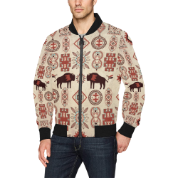 American Native Buffalo All Over Print Bomber Jacket for Men (Model H31)