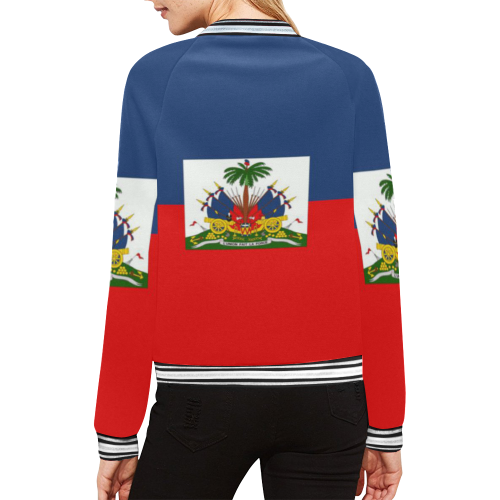 haiti flag All Over Print Bomber Jacket for Women (Model H21)