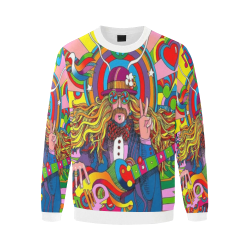 Music life Men's Oversized Fleece Crew Sweatshirt (Model H18)