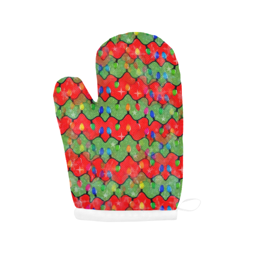 Christmas Lights 2 by Nico Bielow Oven Mitt (Two Pieces)