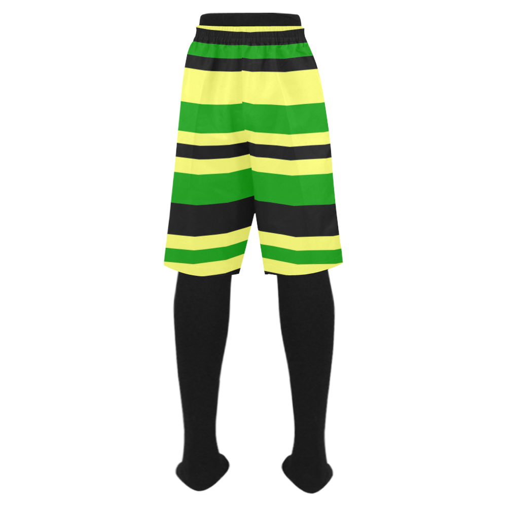 Jamaican inspired Yellow, Black and Green Stripes Men's Swim Trunk ...