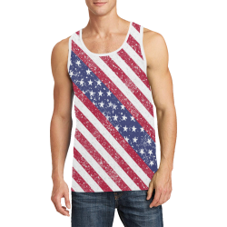 American Flag Distressed Diagonal Men's All Over Print Tank Top (Model T57)
