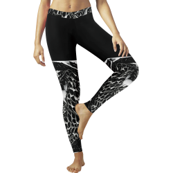 Black Cat Cool Cat Thigh High Women's Low Rise Leggings (Invisible Stitch) (Model L05)