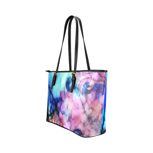 rays of light Leather Tote Bag/Large (Model 1651)