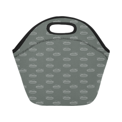 white military tank silhouette pattern on grey background Neoprene Lunch Bag/Small (Model 1669)