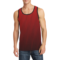 Tapered Black and Red Stripes Men's All Over Print Tank Top (Model T57)