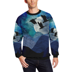 Night In The Mountains All Over Print Crewneck Sweatshirt for Men (Model H18)