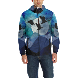 Night In The Mountains All Over Print Quilted Windbreaker for Men (Model H35)